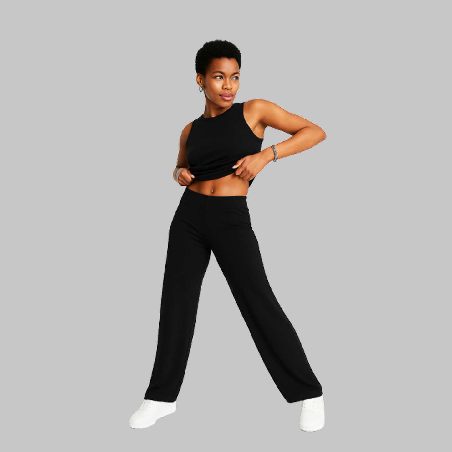 WIDE LEG JERSEY TROUSER