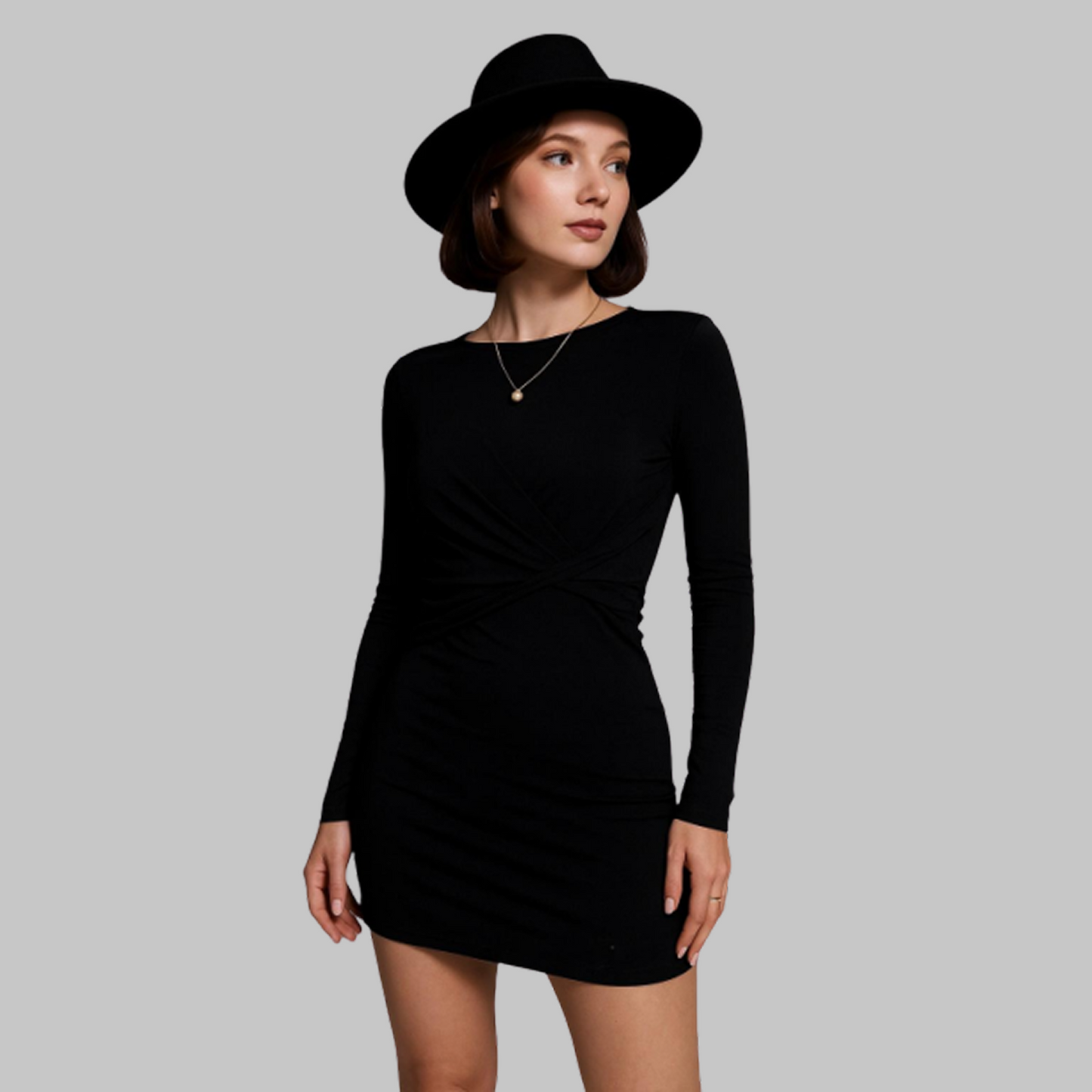 TWIST FRONT MINI DRESS